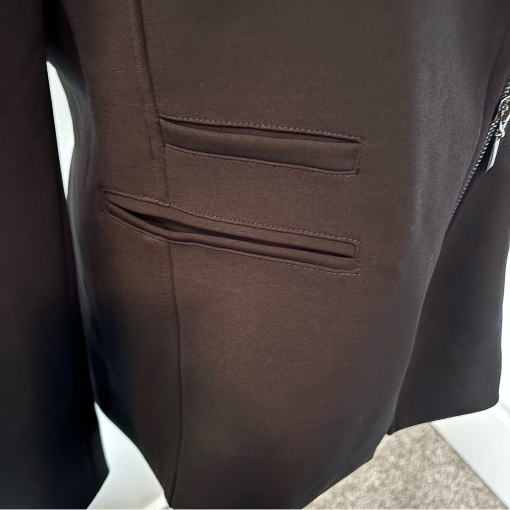 WHBM Black Assymetrical Zipper Blazer Jacket - Office Siren - Picture 14 of 17
